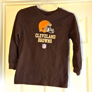 Cleveland Browns Reebok NFL Long Sleeve Brown T Shirt Youth‎ Size S 8 Football